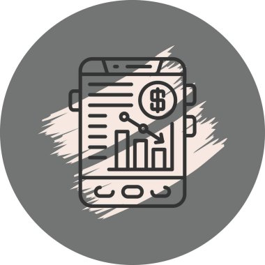 Çubuk Grafik Zarif Asgari Dijital Grafik Sembolü