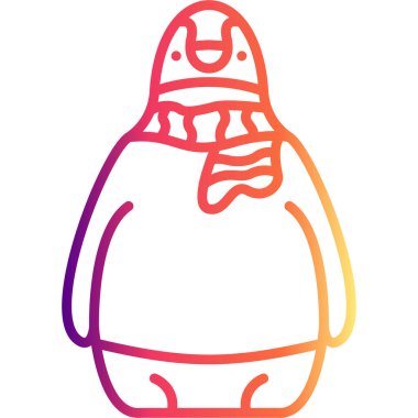 Penguen simgesi vektör çizimi tasarımı