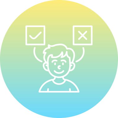 Karar Web simgesi oluşturma, modern vektör illüstrasyonu