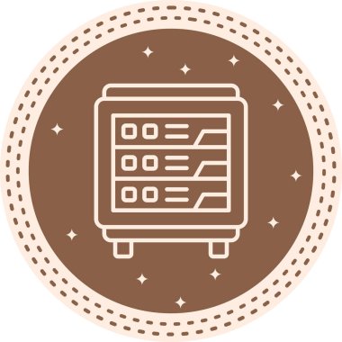 Sunucu Rack Simgesi, basit vektör illüstrasyonu       