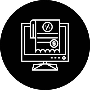 Beyaz Arkaplanda Fatura Simgesi olan Lcd Ekranı