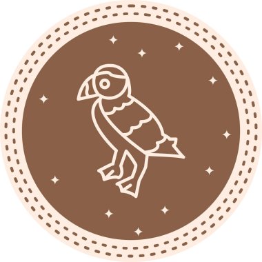 Puffin kuş simgesi vektör çizimi tasarımı