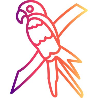 Kızıl Macaw simge vektör çizimi