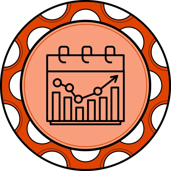 Finansal büyüme grafiklerini ve okunu gösteren takvim simgesi