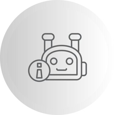 Robot çizgi simgesi, vektör illüstrasyonu