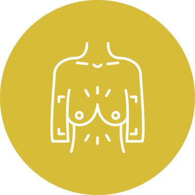 Göğüs simgesi basit düz illüstrasyon