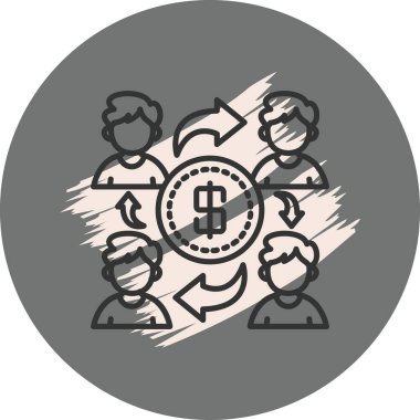 Para Dağıtım web simgesi vektör illüstrasyonu