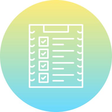 Mermi Listesi Satır Simgesi, Vektör İllüstrasyonu