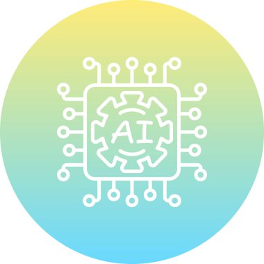 Yapay zeka satırı simgesi, vektör çizim