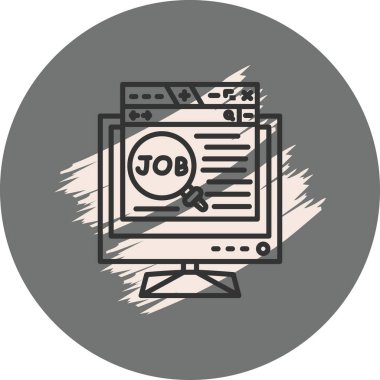 Çevrimiçi İş Arama Web simgesi vektör çizimi