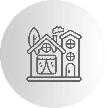 Kış Evi Yüksek Çözünürlüklü Düz Tasarım Sembolü