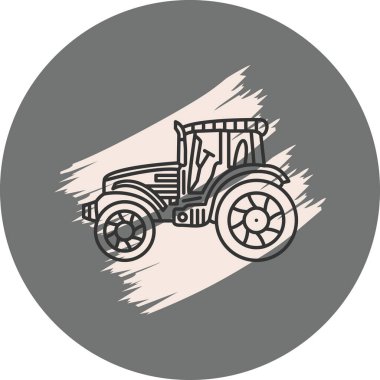 Traktör Yüksek Çözünürlüklü Düz Tasarım Sembolü