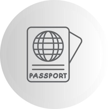 Pasaport simgesi, vektör illüstrasyonu basit tasarım