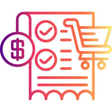 Fatura modern simgesinin vektör illüstrasyonu