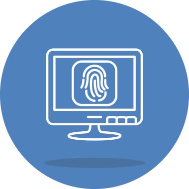 Parmak izi Çizgisi Simgesi Beyaz Arkaplanda İzole Edildi  