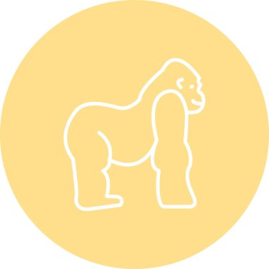 Goril çizgi film ikonunun vektör illüstrasyonu