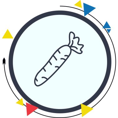 Gıda ikonunun vektör illüstrasyonu. Havuç.