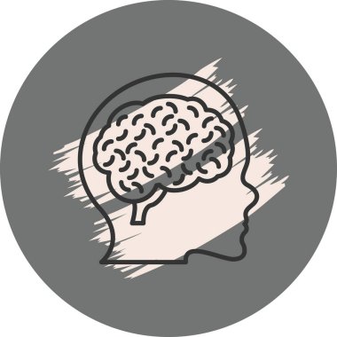 Beyin satırı simgesi, vektör çizim