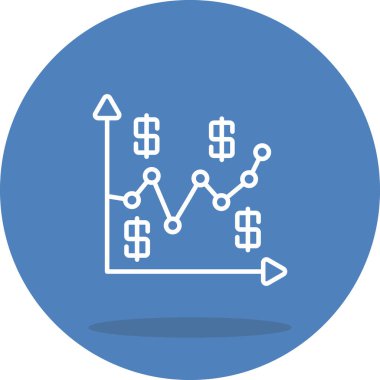 Dolar Maliyeti Ortalaması Asgari Düz Vektör İllüstrasyonu