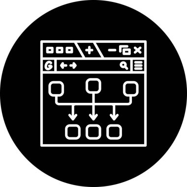 Akış Diyagramı simgesi. Basit vektör illüstrasyonu