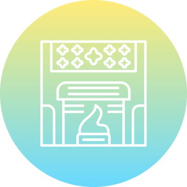 Şömine Ağı simgesi, vektör basit illüstrasyon