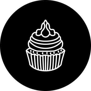 Cupcake Yenilikçi Düz Ürün Tasarım Sembolü