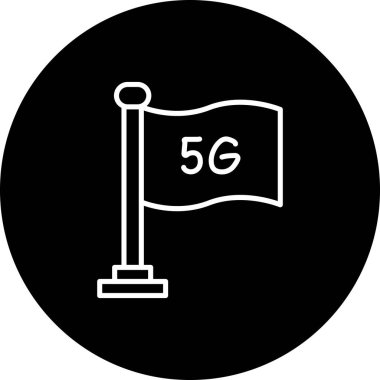 5G sembolü gösteren bayrak, basit simge