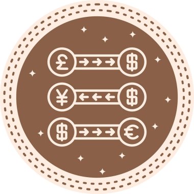 Para Birimi Değiştirme Zarif Modern Yaratıcı Sanat Sembolü