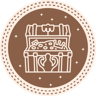 Hazine Para Kutusu Web simgesi vektör illüstrasyonu