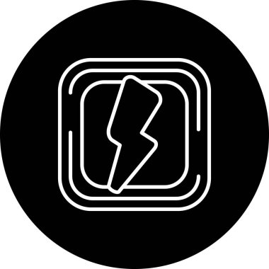 Şimşek simgesi. Uygulama için gök gürültüsü düğmesi