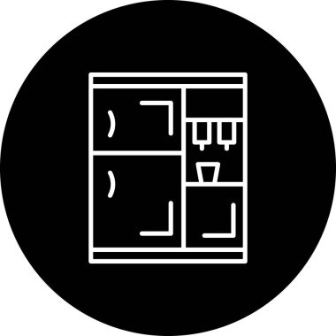 Modern buzdolabı simgesinin vektör çizimi