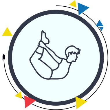 Baş Poz simgesi, yoga uygulamaları için uygun logo