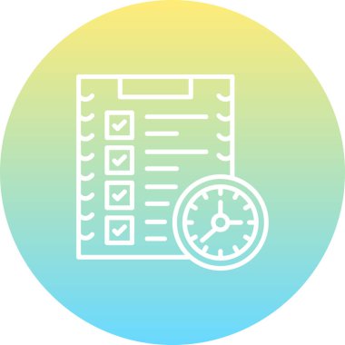 Mermi Listesi Satır Simgesi, Vektör İllüstrasyonu