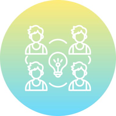 Beyin Fırtınası Ekibi Minimum Düz Vektör İllüstrasyonu