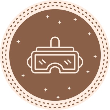 Sanal Gerçeklik Gözlüğü Web simgesi, vektör illüstrasyonu       