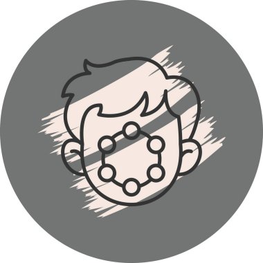 yüz tarama web simgesi vektör çizimi