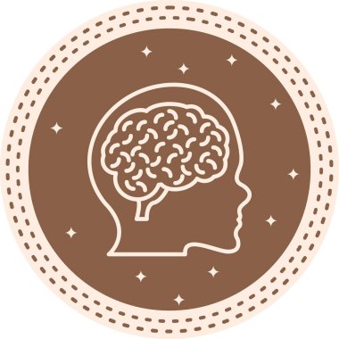 Beyin satırı simgesi, vektör çizim