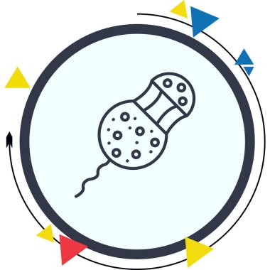 Jimnastik salonu Dinoflagella alga simgesi, basit çizgi illüstrasyonu