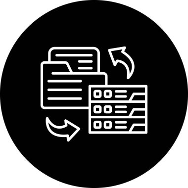 Veri Yedekleme Yenilikçi Düz Ürün Tasarım Sembolü