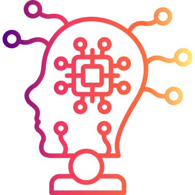 Yapay zeka satırı simgesi, vektör çizim