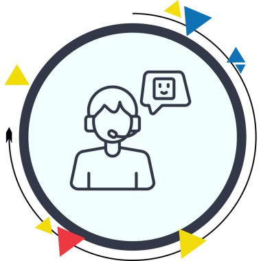 Müşteri Hizmetleri Ajanı Simgesi, vektör illüstrasyonu