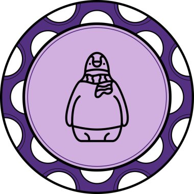 Penguen simgesi vektör çizimi tasarımı