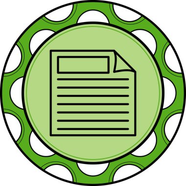 Belge Simgesi. Web Kullanımı için Basit Vektör İllüstrasyonu.