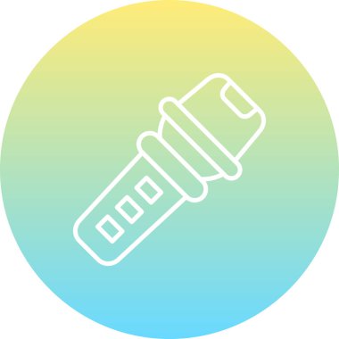 Karaoke Çizgisi Simgesi Basit Görüntü Beyaz Arkaplanda İzole Edildi