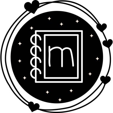 Küçük Harf M web simgesi vektör illüstrasyonu