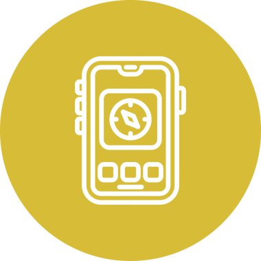 Mobil Pusula düz çizgi simgesi