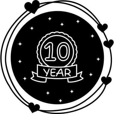 10. yıldönümü rozeti, uygulamalar için logo.