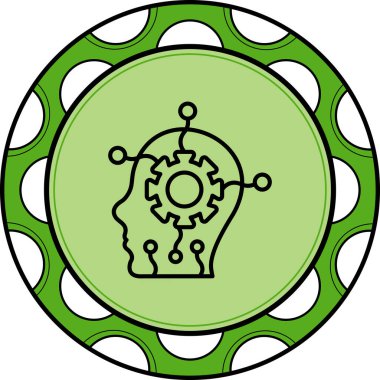 Yapay zeka satırı simgesi, vektör çizim