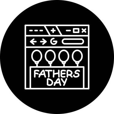 Babalar Günü için web sayfası ve logo. Basit simge