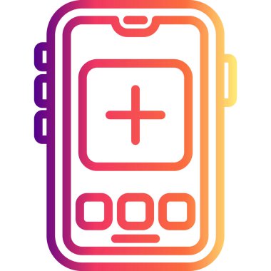 ekran üzerinde artı işareti olan satır sanatı akıllı telefon, uygulamalar veya web sayfaları için uygundur